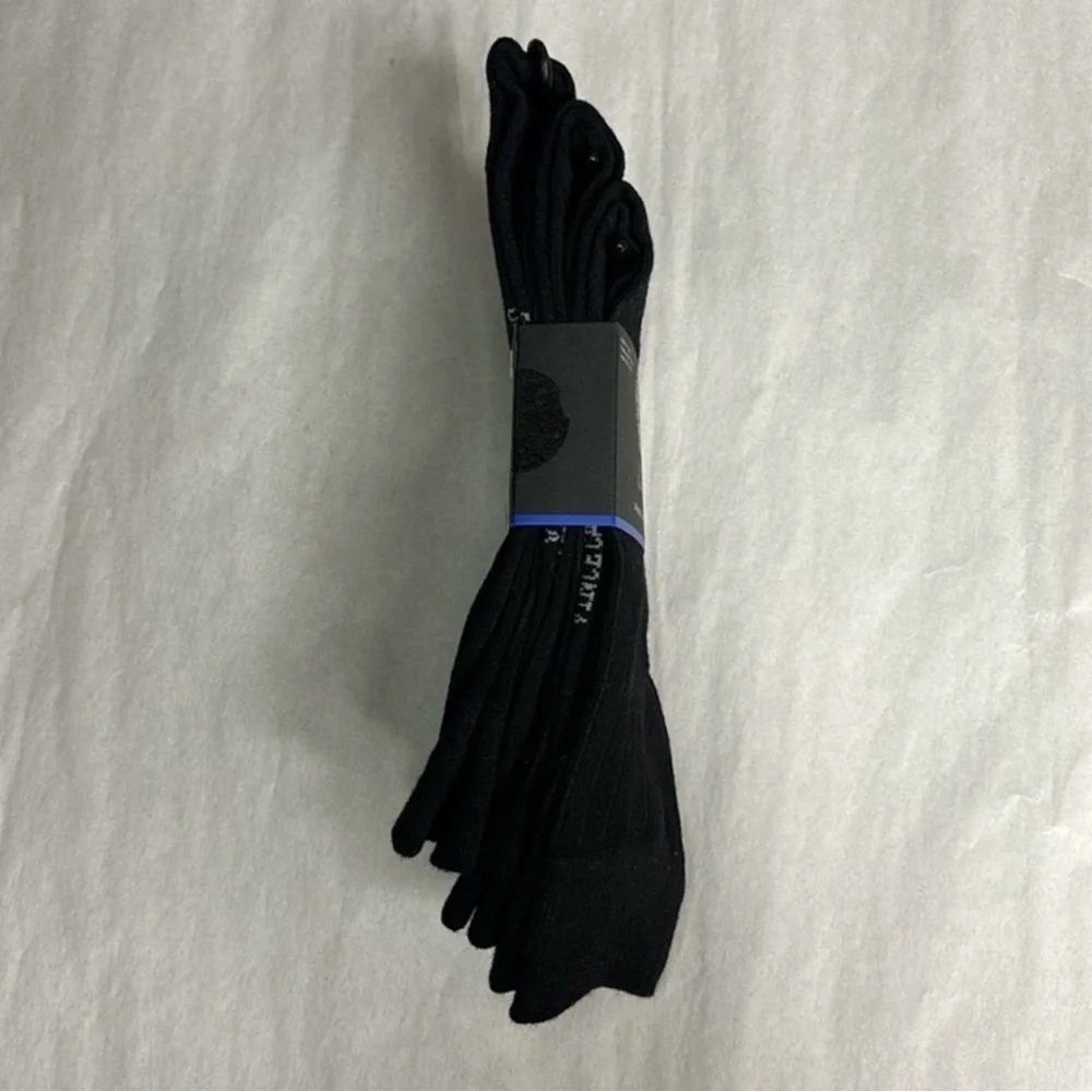 New Vince Camuto Socks 3 Pair Men’s Black Ribbed Dress Socks Business Casual - Picture 3 of 12